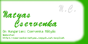 matyas cservenka business card