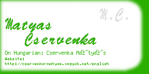matyas cservenka business card
